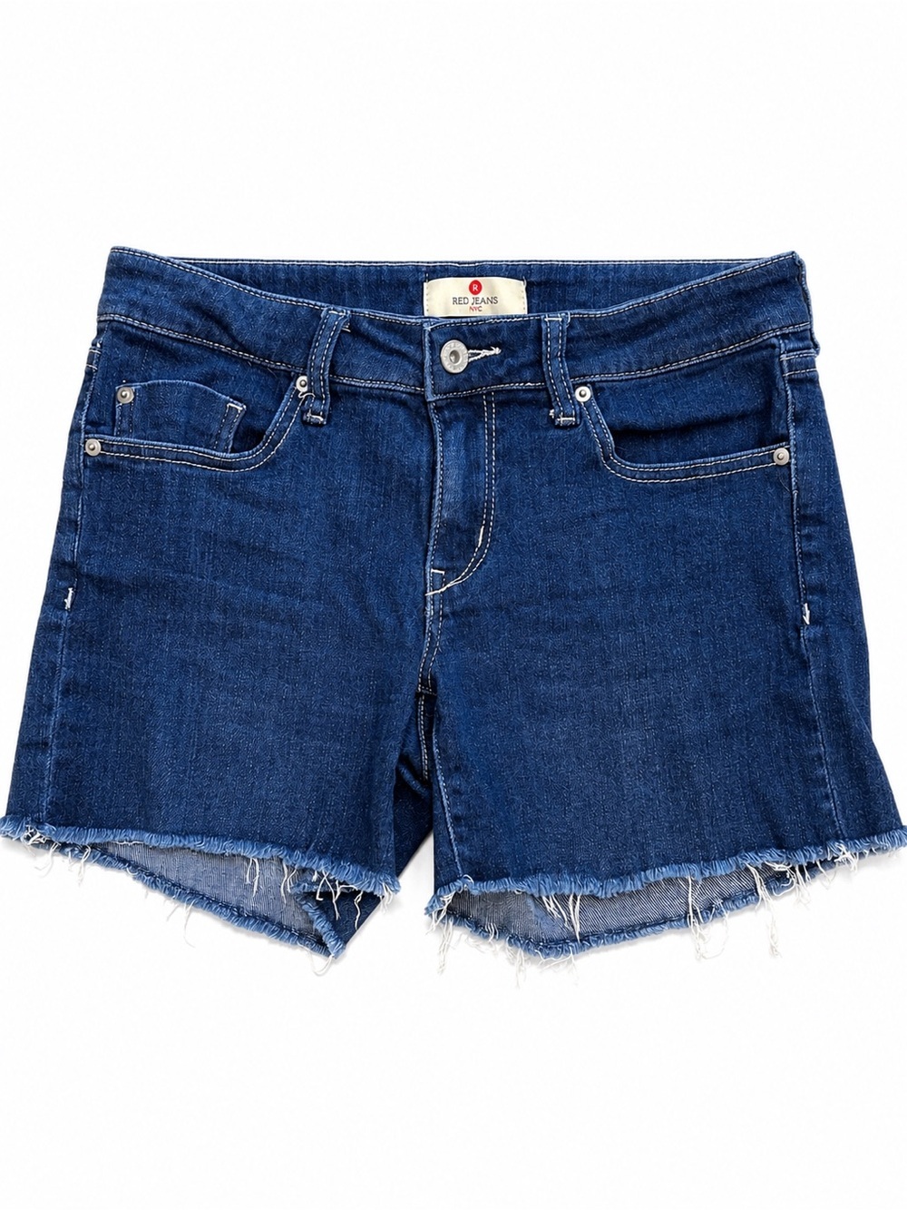 Red Jeans NYC Denim Shorts Women’s Size 8 Raw Hem Stretch Jean Shorts